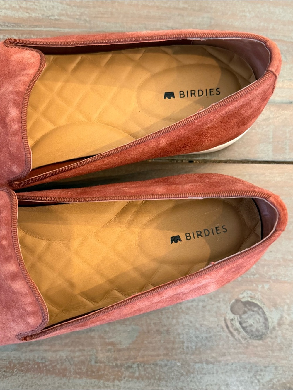 Birdies The Swift Slip-On Sneaker Suede Leather Flats Size 9.5 Nutmeg Orange - Picture 3 of 8